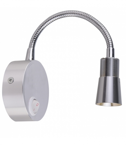 DINO KINKIET 3W LED CHROM/ALUMINIUM KLOSZ STOŻEK