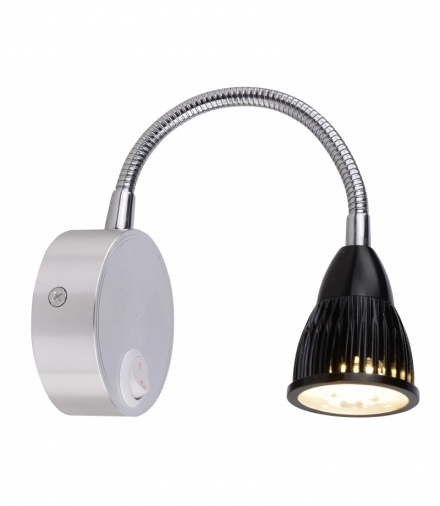 DINO KINKIET 3W LED CHROM/ALUMINIUM CZARNY