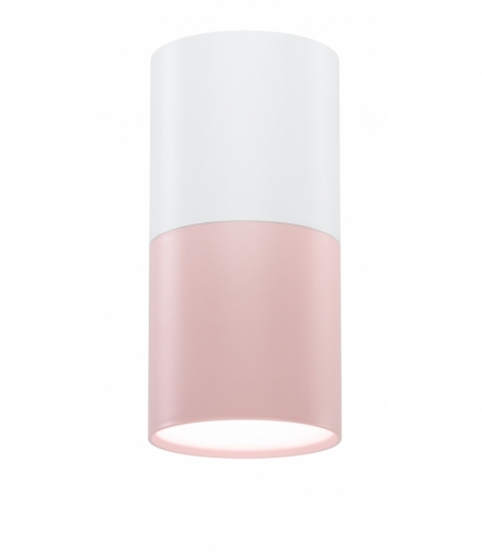 OPRAWA SUFITOWA TUBA 1X50W GU10 RÓŻOWY+BIAŁY ŚR. 5,8 CM