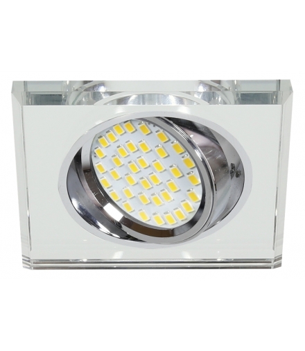 SSU-13-CH/WH MR16 CHROM oczko sufitowe lampa sufitowa KWADRATOWA SZKŁO BEZBARWNE