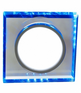 SSP-22-CH/TR+BL 8W LED 230V RING LED NIEBIESKI oczko sufitowe lampa sufitowa STAŁA KWADRATOWA SZKŁO TRANSPARENTNE