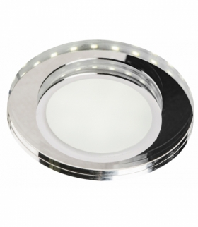 SSP-23-CH/TR+WH 8W LED 230V RING LED BIAŁY oczko sufitowe lampa sufitowa STAŁA OKRĄGŁA SZKŁO TRANSPARENTNE