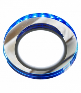 SSP-23-CH/TR+BL 8W LED 230V RING LED NIEBIESKI oczko sufitowe lampa sufitowa STAŁA OKRĄGŁA SZKŁO TRANSPARENTNE