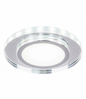 SSP-26-CH/TR+WH 10W LED 230V RING LED BIAŁY oczko sufitowe lampa sufitowa OKRĄGŁA SZLIF SZKŁO TRANSPARENTNE