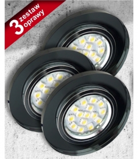 SS-15-CH/BK ZESTAW TRZECH OPRAW CZARNE 3X50W GU10 BEZ ZARÓWKI
