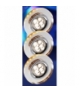 SS-23-CH/TR+AM ZESTAW TRZECH OPRAW GU10 50W+LED SMD 230V BURSZTYNOWY 2,1W OPR. STROP. STAŁA OKRGŁA SZKŁO TRANSPARENTNE