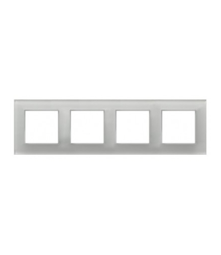 Ramka poczwórna Białe szkło 4mm ARIA OSPEL
