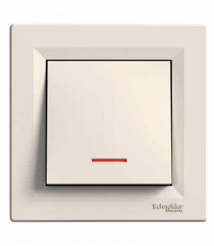 Asfora Łącznik 1-biegunowy z podświetleniem krem Schneider EPH1400123