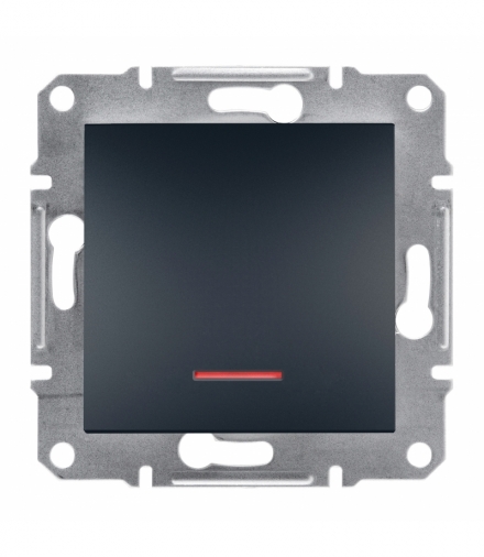 Asfora Łącznik 1-biegunowy bez ramki z podświetleniem antracyt Schneider EPH1400171