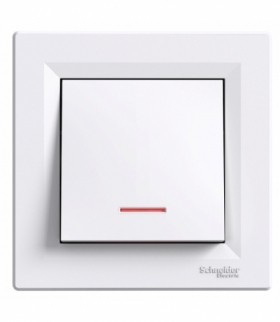 Asfora Łącznik 1-biegunowy z podświetleniem 16A biały Schneider EPH1430321