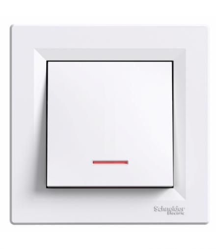 Asfora Łącznik 1-biegunowy z podświetleniem 16A biały Schneider EPH1430321