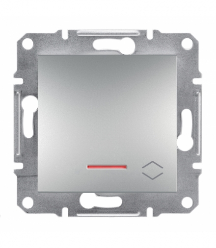 Asfora Łącznik schodowy bez ramki z podświetleniem aluminium Schneider EPH1500161