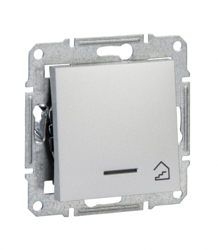 Asfora Przycisk schody bez ramki z podświetleniem aluminium Schneider EPH1900161