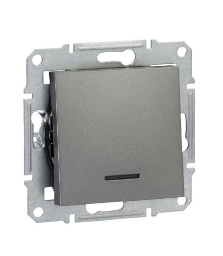 Asfora Przycisk schody bez ramki z podświetleniem stal Schneider EPH1900162