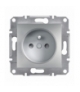 Asfora Gniazdo 2P+PE z przesłonami bez ramki, aluminium Schneider EPH2800261