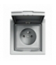 Asfora Gniazdo 2P+PE IP44 z/r (1-kr.) przesłonami, aluminium Schneider EPH2800361