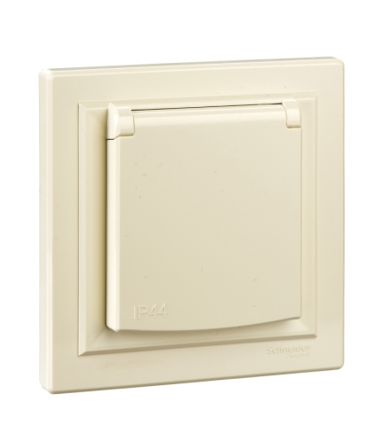 Asfora Gniazdo 2P+PE IP44 do systemu ramkowego z/r, krem Schneider EPH2800623
