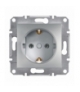 Asfora Gniazdo pojedyncze SCHUKO bez ramki aluminium Schneider EPH2900161