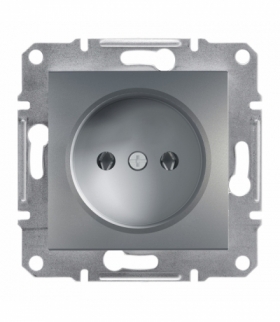 Asfora Gniazdo pojedyncze 2P bez ramki stal Schneider EPH3000162