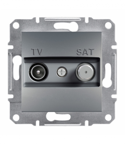 Asfora Gniazdo TV-SAT przelotowe (4dB) bez ramki stal Schneider EPH3400262