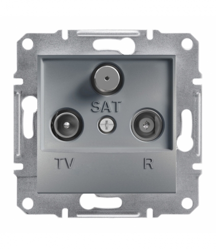 Asfora Gniazdo RTV-SAT końcowe (1dB) bez ramki stal Schneider EPH3500162