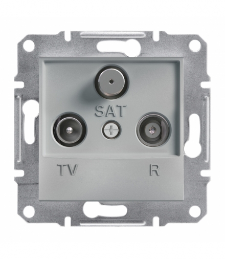 Asfora Gniazdo RTV-SAT przelotowe (8dB) bez ramki aluminium Schneider EPH3500361