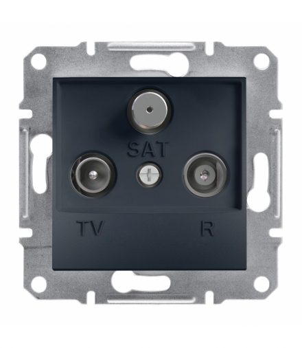 Asfora Gniazdo RTV-SAT przelotowe (8dB) bez ramki antracyt Schneider EPH3500371