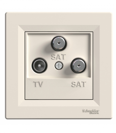 Asfora Gniazdo TV-SAT-SAT końcowe (1dB) krem Schneider EPH3600123