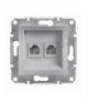 Asfora Gniazdo telefoniczne 2x RJ11 bez ramki aluminium Schneider EPH4200161