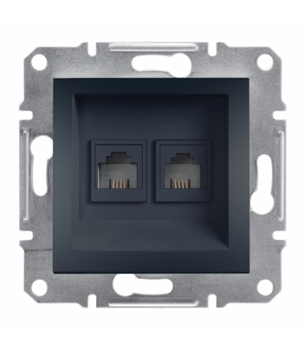Asfora Gniazdo telefoniczne 2x RJ11 bez ramki antracyt Schneider EPH4200171