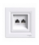 Asfora Gniazdo komputerowe 2x RJ45 kat.5e UTP biały Schneider EPH4400121