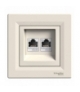 Asfora Gniazdo komputerowe 2x RJ45 kat.5e UTP krem Schneider EPH4400123