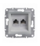 Asfora Gniazdo komputerowe 2x RJ45 kat.5e UTP bez ramki aluminium Schneider EPH4400161