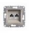 Asfora Gniazdo komputerowe 2x RJ45 kat.5e UTP bez ramki brąz Schneider EPH4400169