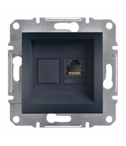 Asfora Gniazdo komputerowe RJ45 kat.6 UTP bez ramki antracyt Schneider EPH4700171