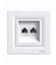 Asfora Gniazdo komputerowe RJ45 2x kat.6 UTP biały Schneider EPH4800121