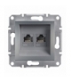 Asfora Gniazdo komputerowe RJ45 2x kat.6 UTP bez ramki stal Schneider EPH4800162