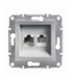 Asfora Gniazdo telefoniczne RJ11+komputerowe kat.5e UTP bez ramki aluminium Schneider EPH4900161