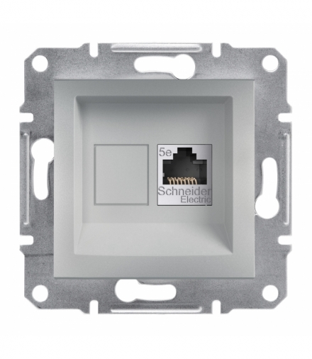 Asfora Gniazdo komputerowe RJ45 kat.5e STP bez ramki aluminium Schneider EPH5000161