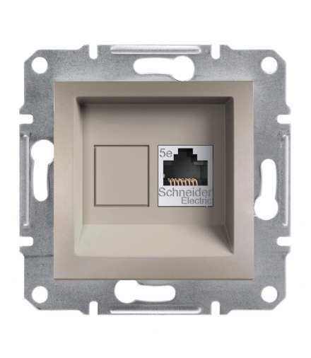 Asfora Gniazdo komputerowe RJ45 kat.5e STP bez ramki brąz Schneider EPH5000169