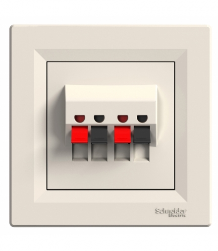 Asfora Gniazdo głośnikowe podwójne krem Schneider EPH5700123