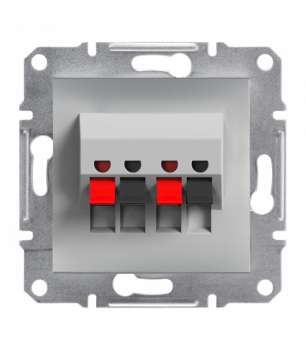 Asfora Gniazdo głośnikowe podwójne bez ramki aluminium Schneider EPH5700161
