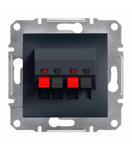 Asfora Gniazdo głośnikowe podwójne bez ramki antracyt Schneider EPH5700171