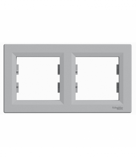 Asfora Ramka 2-krotna pozioma aluminium Schneider EPH5800261