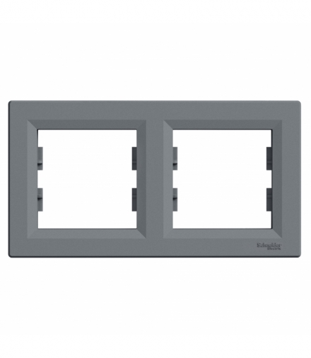 Asfora Ramka 2-krotna pozioma stal Schneider EPH5800262