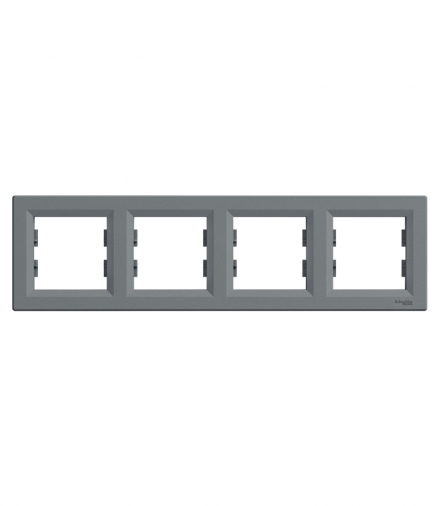 Asfora Ramka 4-krotna pozioma stal Schneider EPH5800462