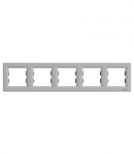 Asfora Ramka 5-krotna pozioma aluminium Schneider EPH5800561
