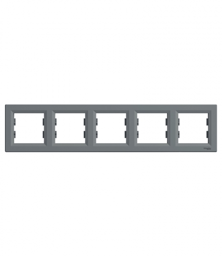 Asfora Ramka 5-krotna pozioma stal Schneider EPH5800562