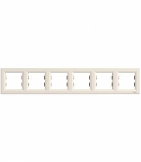 Asfora Ramka 6-krotna pozioma krem Schneider EPH5800623