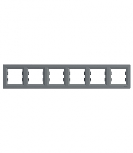 Asfora Ramka 6-krotna pozioma stal Schneider EPH5800662